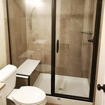 semi-frameless shower enclosure we installed in fort collins co