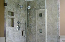 frameless shower installation