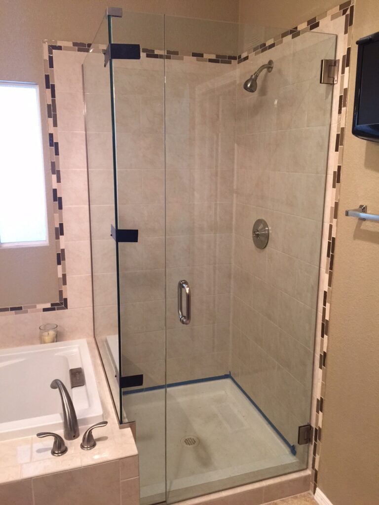 3-panel shower enclosure installation in aurora colorado complete