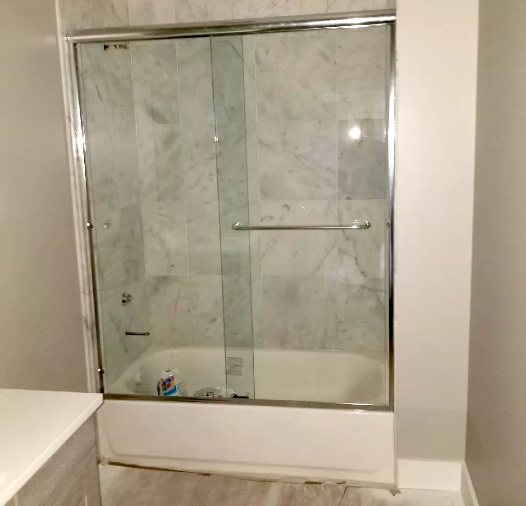 a semi-frameless shower we installed in Denver, CO